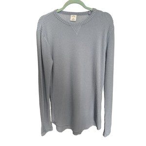 Urban Outfitters size M blue round neck waffle thermal soft cozy tunic top